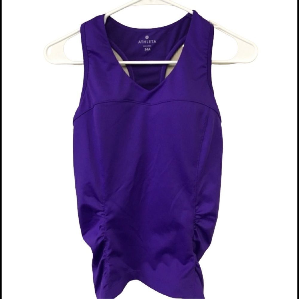 Athleta  Women 34A Purple Racer Back Built in Bra Tank Top
